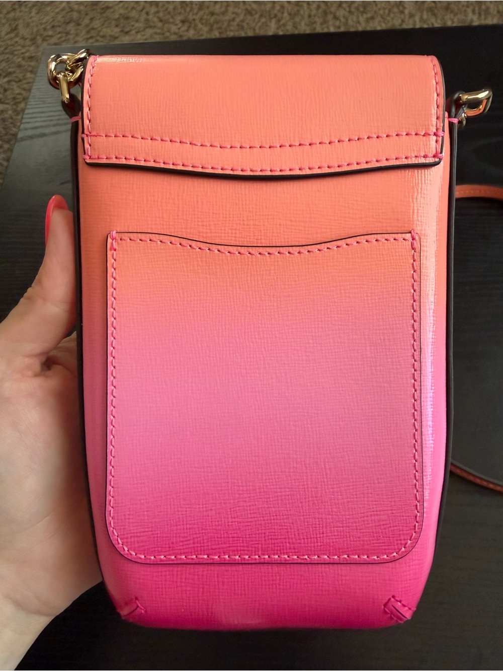 kate spade Pink to Coral Ombre Crossbody Phone Pouch - Picture 4 of 5